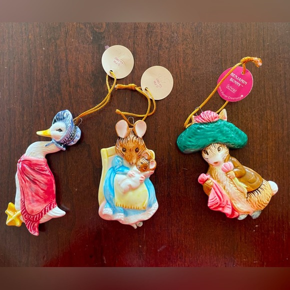 Vintage 1983 Schmid Hunca Munca Beatrix Potter Christmas Easter ornaments - Picture 1 of 5